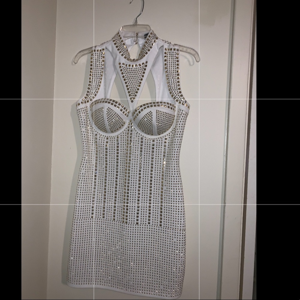 Mini dress with studded details
